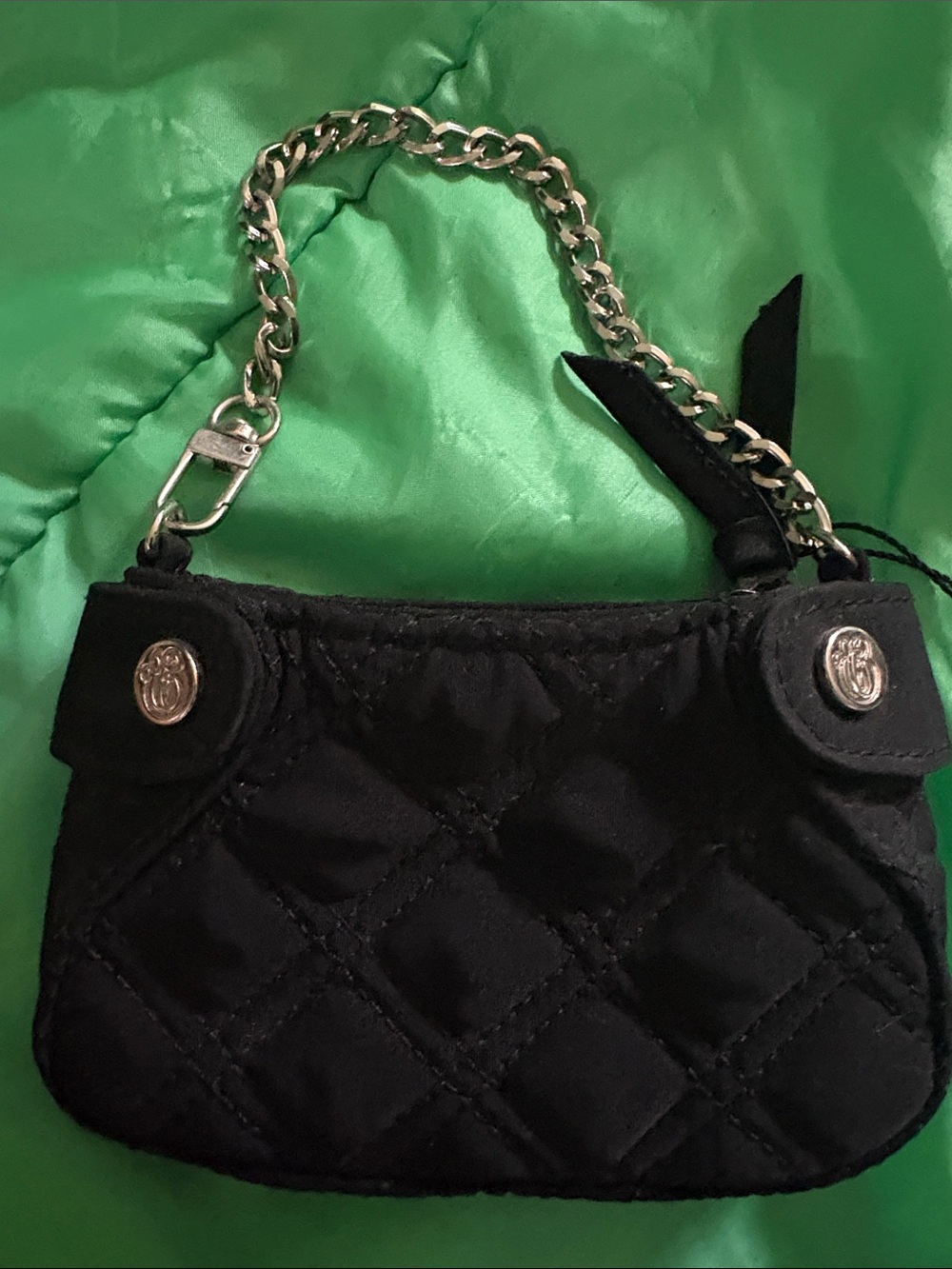 Vera Bradley Black Quilted Mini Chain-Handle Shoulder Bag - Picture 8 of 8
